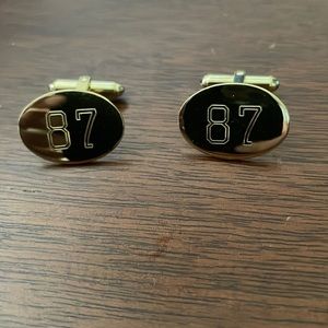 Vintage B.A.R. Golden Colored 87 Cuff Links, Year or Sports Number